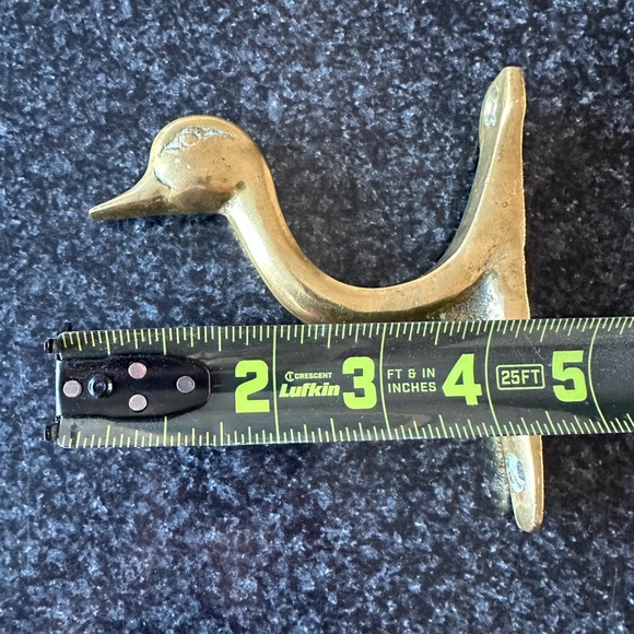 Vintage Heavy Brass Duck Wall Hooks - Picture 4 of 7